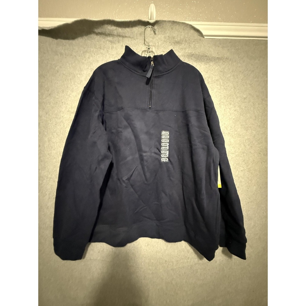PB Basics‎ Sweatshirt Mens XL Blue 1/4 Zip Heavyweight Sueded Fleece Pullover